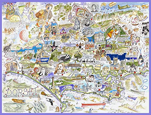 Puzzle Karte von Dorset – Tim Bulmer 1000 Teile von All Jigsaw Puzzles