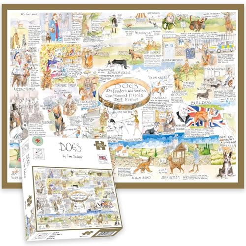 Hunde von Tim Bulmer - Lustiges Hundepuzzle - 1000-teiliges Puzzle für Erwachsene, großes Puzzle mit den Maßen 66cm x 50cm. Herausfordernd zu vervollständigen, Aber unterhaltsam und humorvoll. von All Jigsaw Puzzles