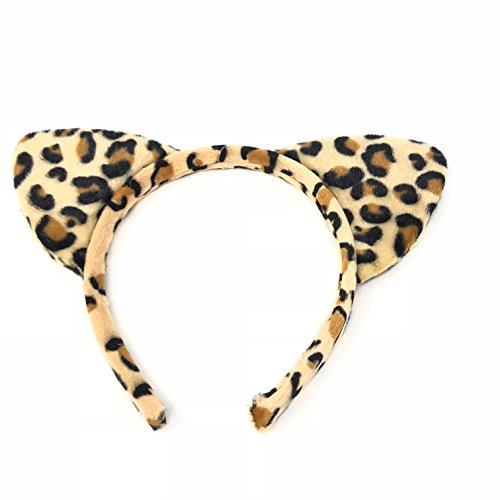 Top Kids Accessories Haarreif mit Leopardenmuster / Tiger / Zebramuster / Tierohren / Faschingspartys / Junggesellinnenabschied (Leopardenmuster) von Topkids Accessories