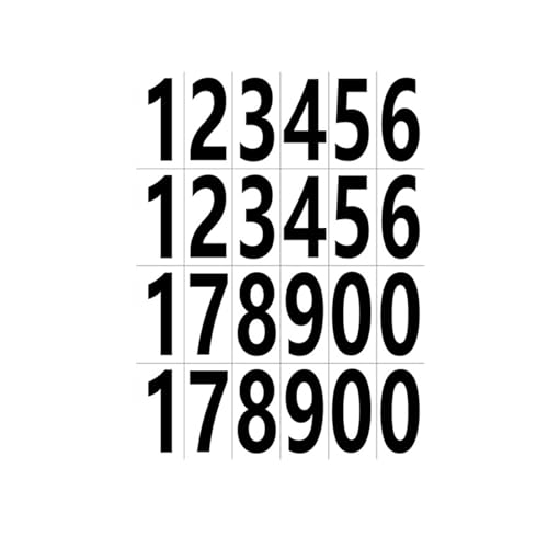 Allayu 20 Stück langlebige, Selbstklebende Zahlenaufkleber für vielfältige Anwendungen, wasserfeste und stark Selbstklebende Buchstabenaufkleber, Schwarze Zahl von Allayu