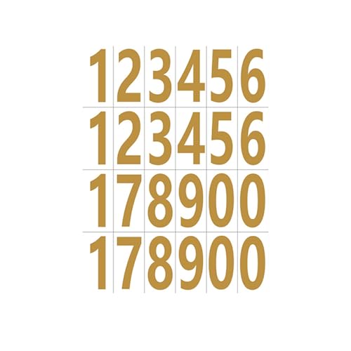 Allayu 20 Stück langlebige, Selbstklebende Zahlenaufkleber für vielfältige Anwendungen, wasserfeste und stark Selbstklebende Buchstabenaufkleber, Gold von Allayu
