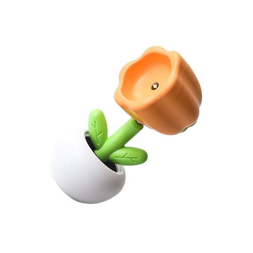 Allayu Kleines Nachtlicht für Kinder, kreatives Cartoon Desktop Ornament, Kunststoff Knopfzelle, kreativer Cartoon Mini Blumentopf, Orange von Allayu