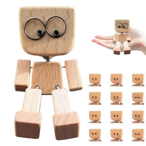 Allayu Schüttelfarm mit 12 Expression schütteln Schüttelnde Holzmann-Figur Auto Dashboard Decoration Fun Desktop Puppe mit Füßen schwanken Allayu Schüttelfarm mit 12 Expression schütteln Schüttelnde Holzmann-Figur Auto Dashboard Decoration Fun Desktop Puppe mit Füßen schwanken von Allayu