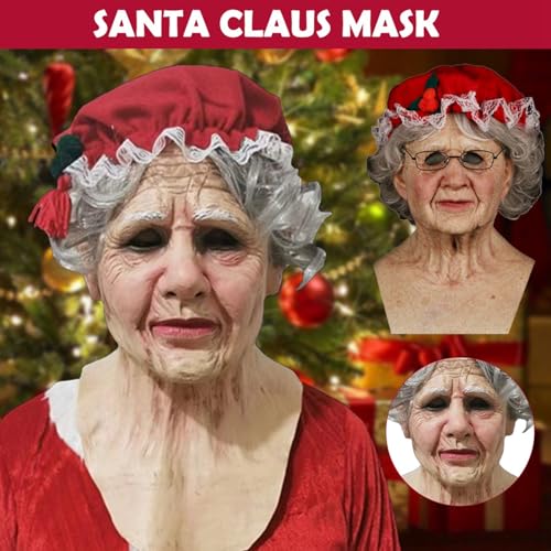 Allbestop Halloween Gruselige Hexenmaske Alte Frau Maske Halloween Masken Ab 18 Für Frisuren Cosplay Kostüm Zubehör Carnival Cosplay Props For Men And Women Horror Masks For Party von Allbestop