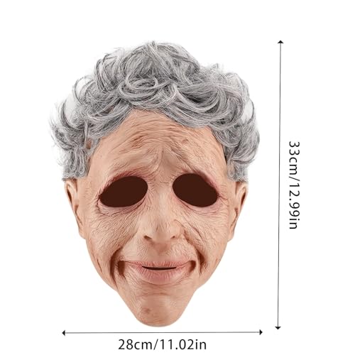 Allbestop Halloween Gruselmaske Alte Frau Oma Karneval Masken Halloween Masken Ab 18 Helloween Kostüme Für Frauen Horror Rollenspiel Party Requisiten Horror Mask Terror Kopfbedeckung von Allbestop