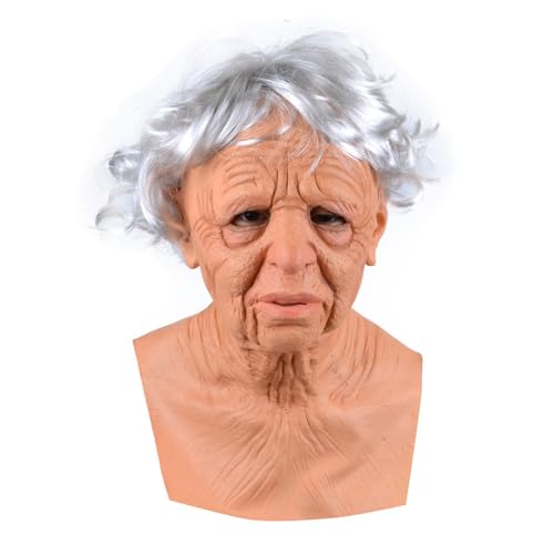 Allbestop Halloween Horror Maske Alte Frau Gesichtsschutz Halloween Masken Ab 18 Horrormaske Kostüm Carnival Cosplay Props For Men And Women Gruselige Maskegruselige Maske Oma Und Opa von Allbestop