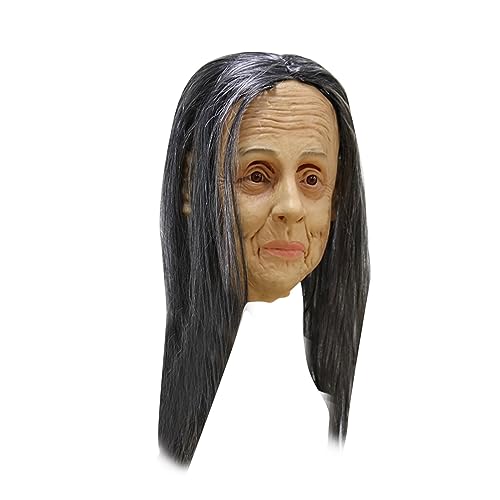 Allbestop Halloween Maske Alte Frau Gesichtsschutz Gruselige Halloween Masken Cosplay Kostüm Dekorationen Rollenspiel Party Requisiten Decoration Skull Mask Skeleton Mask Horror Kopf Bedeckung von Allbestop