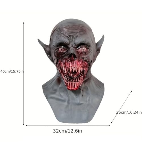 Allbestop Halloween Maske Horror, Realistische Halloween Totenkopfmaske Gruselige Halloweenmasken Totenschädelmaske Halloween-Maske Helloween Kostüme Für Männer Horror Blutiges Kostüm Requisiten von Allbestop