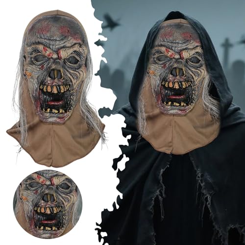 Allbestop Halloween Maske Horror, Realistische Halloween Totenkopfmaske Gruselige Halloweenmasken Totenschädelmaske Halloween-Maske Helloween Kostüme Für Männer Horror Blutiges Kostüm Requisiten Allbestop Halloween Maske Horror, Realistische Halloween Totenkopfmaske Gruselige Halloweenmasken Totenschädelmaske Halloween-Maske Helloween Kostüme Für Männer Horror Blutiges Kostüm Requisiten von Allbestop