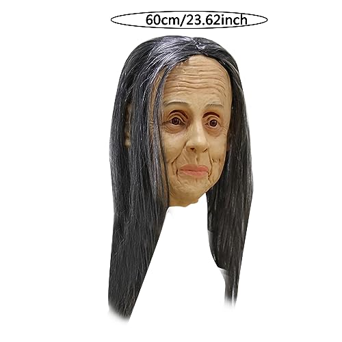 Allbestop Halloween Maske Horror Ab 18 Gruselige Halloween Smokey Oma Realistische Maske Masken Horror Gruselige Horrormaske Für Kostüme Und Karneval Totenkopf Dressing Requisiten Mask Für Karneval von Allbestop