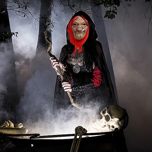 Allbestop Halloween Maske Horror Ab 18 Gruselige Halloween Smokey Oma Realistische Maske Masken Horror Gruselige Horrormaske Für Kostüme Und Karneval Totenkopf Dressing Requisiten Mask Für Karneval von Allbestop