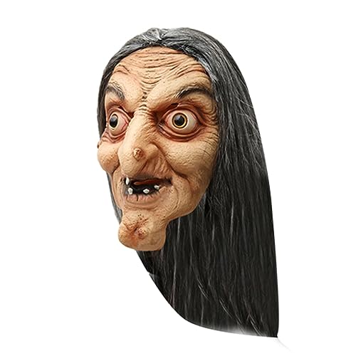 Allbestop Halloween-Maskerade-Maske Gruselige Halloween Smokey Oma Realistische Maske Gruselige Halloween Masken Cosplay Kostüm Dekorationen Dressing Requisiten Horror Mask Horror Kopf Bedeckung von Allbestop