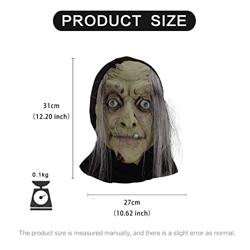 Allbestop Maske Halloween Erwachsene Horror Realistische Hexen Maske Halloween Masken Horror Gruselige Kostüm Carnival Cosplay Props For Men And Women Grusel Erwachsene Terror Kopfbedeckung von Allbestop