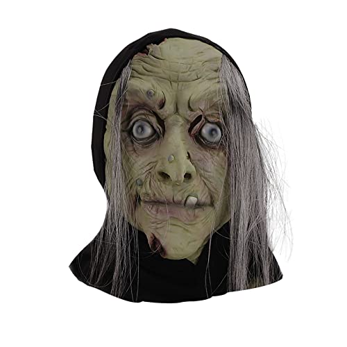 Allbestop Maske Halloween Gruselig Alte Frau Oma Karneval Masken Halloween Masken Horror Gruselige Maske Cosplay Kostüm Dekorationen Rollenspiel Party Requisiten Mask Terror Kopfbedeckung von Allbestop