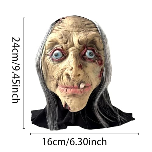 Allbestop Maske Halloween Horror Gruselige Alte Frau Hexe Maske Mit Lange Haaren Halloween Masken Ab 18 Party Kostüm Blutiges Horror Kostüm Requisiten Mask Für Karneval Mottoparty Cosplay Allbestop Maske Halloween Horror Gruselige Alte Frau Hexe Maske Mit Lange Haaren Halloween Masken Ab 18 Party Kostüm Blutiges Horror Kostüm Requisiten Mask Für Karneval Mottoparty Cosplay von Allbestop