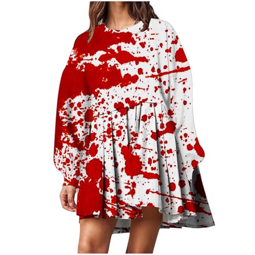 Allbestop Zombie Braut Kostüm Set Damen Gruselig Blutige Zombie Horror Braut Kostüm Blutiges Weises Kleid Halloween Costume Aufdruck Mittelalter Kleider Rundhals Schwingen Gastkleider Allbestop Zombie Braut Kostüm Set Damen Gruselig Blutige Zombie Horror Braut Kostüm Blutiges Weises Kleid Halloween Costume Aufdruck Mittelalter Kleider Rundhals Schwingen Gastkleider von Allbestop