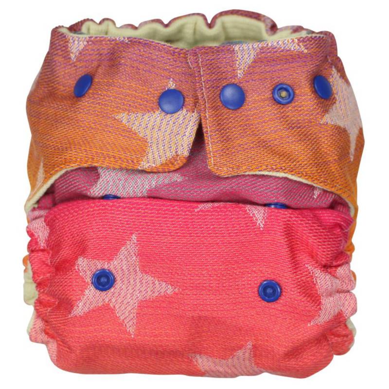 Allerlei Windeln Wollüberhose - Stars Marbella (Laschen orange) Größe 2 (8-15kg) von Allerlei Windeln