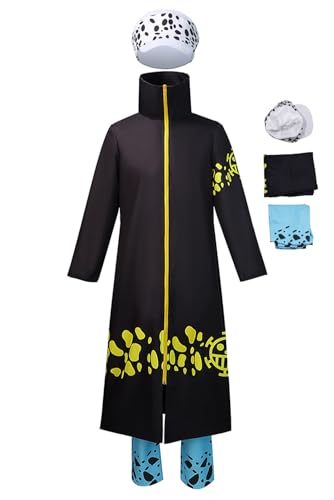 Alleyon Trafalgar Law Cosplay Anime Mantel Robe Law Kostüm Umhang mit Hat 3XL von Alleyon