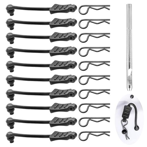 10 Stück AllinRC Karosserieclips mit 2,5-mm-Zuglaschen für Traxxas TRX4M Losi Mini-T 2.0 Mini JRX2 HyperGo H16GT H16DR 1/16 1/18 RC Car Truck Crawler Clips (1 mm-Schaft) von AllinRC