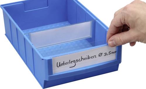 Allit 456597 Beschriftungsetiketten für Lagersichtboxen ProfiPlus ShelfBox Label B Weiß, Transpare von Allit