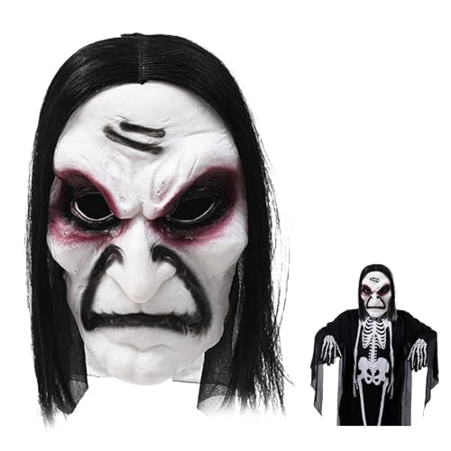 Allony Halloween Horror Scream Maske, Gruselige Maske, Geist Gesichtsmaske für Unisex, Geistermaske für Halloween Spukhaus Schreck Nacht Party Film Kostüm Cosplay Allony Halloween Horror Scream Maske, Gruselige Maske, Geist Gesichtsmaske für Unisex, Geistermaske für Halloween Spukhaus Schreck Nacht Party Film Kostüm Cosplay von Allony