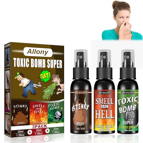 Allony Stink Spray, Fart Spray Extra Strong, Furzspray Extrem, Prank Sachen Furzspray, Halloween Party Prank Stink Spray, Schrecklicher Geruch Flüssiger Stinkspray, 3 Stück von Allony
