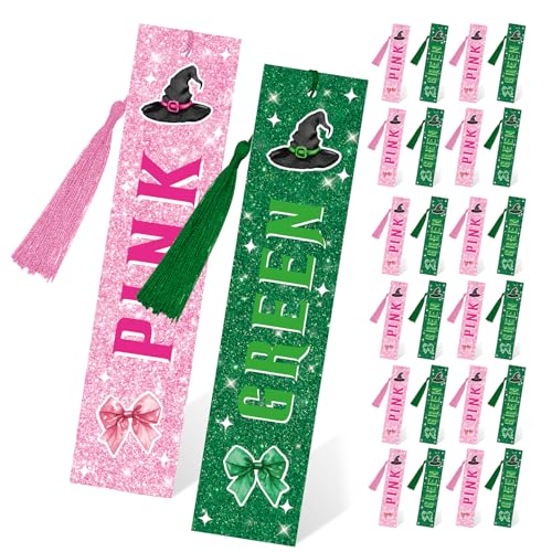 Allparty Pinke und grüne Partygeschenke, Hexen-Lesezeichen, rosa und grün, Geburtstagsparty-Zubehör, Geschenktüte, Geschenke für Freunde, Mädchen, Freundschaft, Büro, Klassenzimmer, Belohnung von Allparty