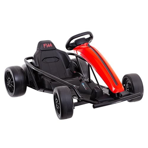 Allpax Drift-Kart, Kinderauto mit 2 x 350 W Motoren, stabile Konstruktion, Elektroauto für Kinder, bis zu 15 km/h im Driftmodus, Go Kart mit Sicherheitsgurt, rot/schwarz Allpax Drift-Kart, Kinderauto mit 2 x 350 W Motoren, stabile Konstruktion, Elektroauto für Kinder, bis zu 15 km/h im Driftmodus, Go Kart mit Sicherheitsgurt, rot/schwarz von Allpax