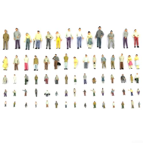 Allthingstore Miniatur Sand Tischfiguren Set 100 Stück Realistisch Gemalt Kleine Personen für Modellprojekte und Dioramen aus langlebigem ABS (1:87) von Allthingstore