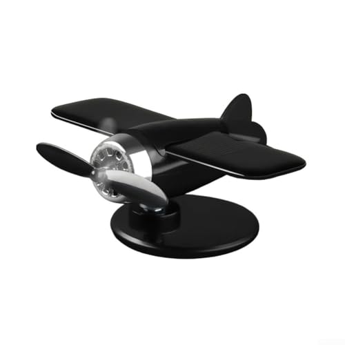 Kreatives solarbetriebenes Flugzeug-Ornament für Auto und Büro, dekorative Verwendung (schwarz) von Allthingstore