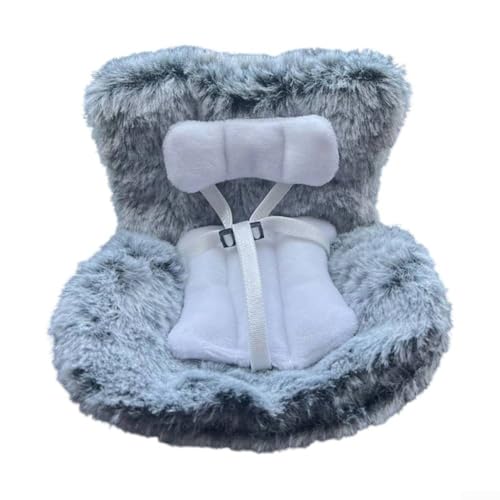 Plüschpuppen-Autositz mit Lüftungsschlitz-Clip, bequeme und platzsparende Reiselösung (grau) von Allthingstore
