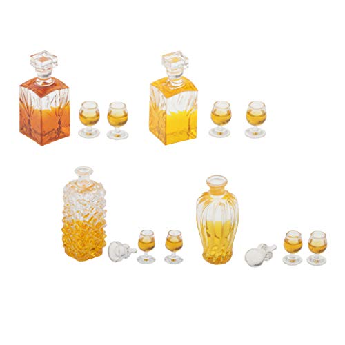 1/12 Maßstab Puppenhaus Miniatur Pub Bar Set mit 4 Mini Weinflaschen und 8 Tassen für Puppenzubehör 1/12 Maßstab Puppenhaus Miniatur Pub Bar Set mit 4 Mini Weinflaschen und 8 Tassen für Puppenzubehör von AlluraPet