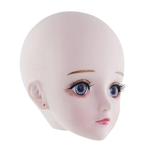 60 cm 1/3 Puppenkopf für Mädchen mit 4D-Augen, europäische farbige Haut, Kunststoffkopf von AlluraPet