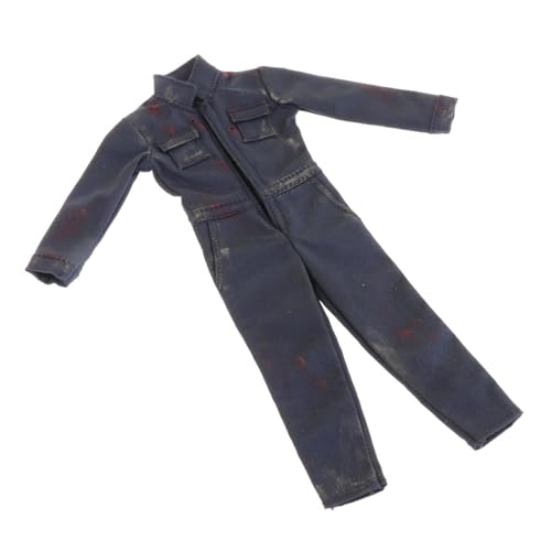 AlluraPet 1/12 Scale Male Action Figure Jumpsuit Blue Outfit for 6 Inch Collectible Dolls Cosplay Clothing Accessory von AlluraPet