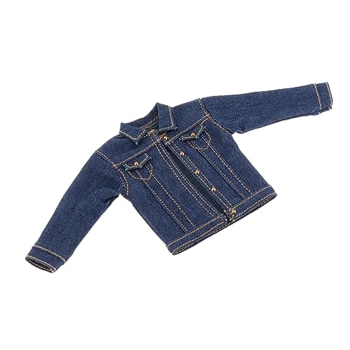 AlluraPet Jeansjacke im Maßstab 1/12 für 15,2 cm Actionfiguren, handgefertigte Puppenkleidung Kostüm für männliche Gelenkpuppenmodelle von AlluraPet