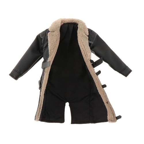 AlluraPet Trenchcoat im Maßstab 1/12 für Actionfiguren, handgefertigte Puppenkleidung, Miniaturkleidung, schwarzes Outfit-Zubehör von AlluraPet