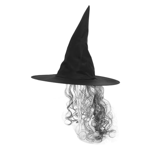 Halloween-Hexenhut mit lockiger Perücke, Cosplay-Zubehör, elegant, leicht Halloween-Hexenhut mit lockiger Perücke, Cosplay-Zubehör, elegant, leicht von AlluraPet
