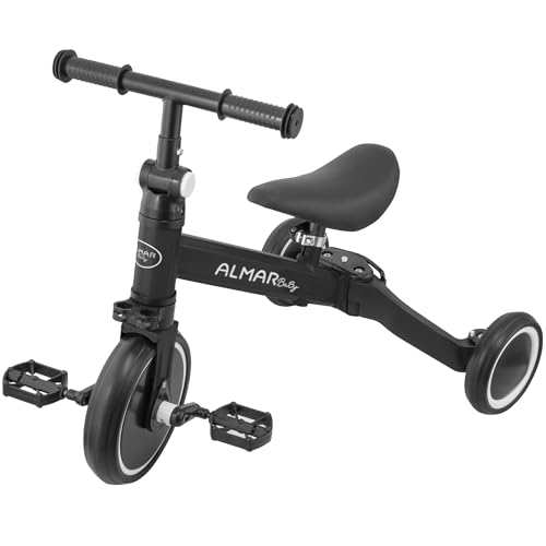 ALMAR Baby Dreirad, 3-in-1, Schwarz, Kinderfahrrad, Laufrad, Fahrrad mit Pedalen, Babyrad von 18 Monaten bis 5 Jahren, 25 kg, verstellbarer Sitz ALMAR Baby Dreirad, 3-in-1, Schwarz, Kinderfahrrad, Laufrad, Fahrrad mit Pedalen, Babyrad von 18 Monaten bis 5 Jahren, 25 kg, verstellbarer Sitz von Almar Baby