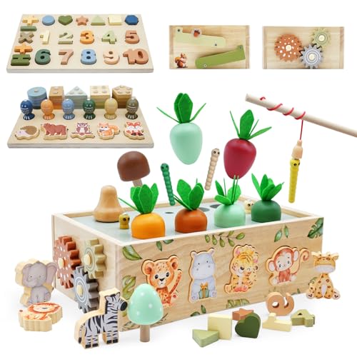 Montessori Spielzeug ab 1 Jahr, Motorikwürfel Aktivitätswürfel aus Holz 9 in 1, Safari Motorikspielzeug Holzspielzeug ab 1 2 3 Jahre, Baby Spielzeug Montessori Geschenk Mädchen Jungen 1 2 3 4 jahre Montessori Spielzeug ab 1 Jahr, Motorikwürfel Aktivitätswürfel aus Holz 9 in 1, Safari Motorikspielzeug Holzspielzeug ab 1 2 3 Jahre, Baby Spielzeug Montessori Geschenk Mädchen Jungen 1 2 3 4 jahre von Almaxi