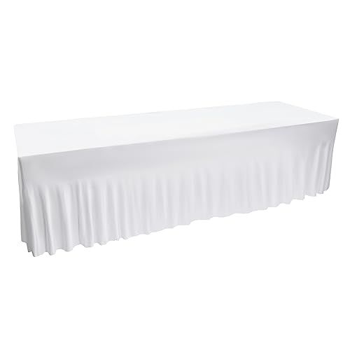 Alnemy Tischröcke aus Polyester, Tischrock Tischdecke Tischröcke Party Deko Für Geburtstag, Candy Bar, Weihnachten Für Hochzeit, Geburtstag, 244 * 76 * 76cm (Weiß) von Alnemy