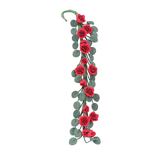 1:12 Puppenhaus Miniatur Rose Vine Künstliche Rose Blume für Dollhouse Ornament Rose Vine Dekorationen Küchenspielzeug von Alomejor