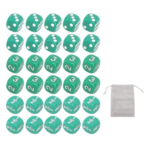 30pcs 6 -Sided Dice Set, Math Game Dice mit Aufbewahrungstasche, Impact Proof Dice Set für Brettspiele, Geeignet für Brettspiele, Würfelspiele von Alomejor