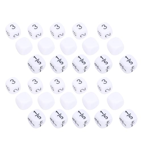 30pcs 6 -Sided Dice Set Bulk mit Aufbewahrungstasche für Brettspiele, Mathematikspiele, Weißer Würfel für das Unterrichten von Requisiten von Alomejor