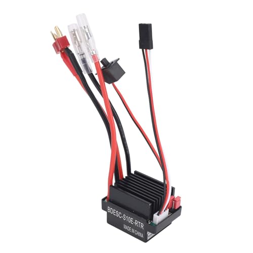 60A ESC-Geschwindigkeitsregler, Gebürsteter Dual-Wege-T-Stecker, Professioneller Elektronischer ESC-Geschwindigkeitsregler mit Kühlkörper für Auto, Boot von Alomejor