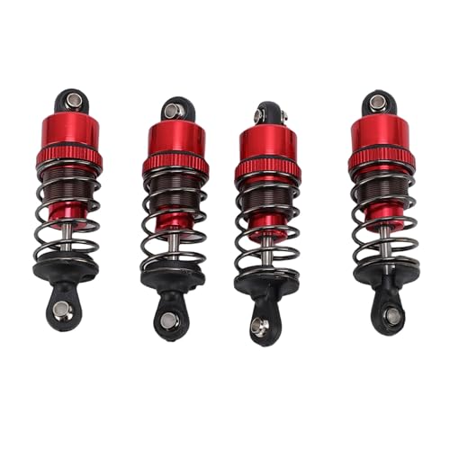 Alomejor 1/10 RC -Auto Aluminiumlegierung Ölschockdämpfer für überlegene Leistung und Stabilität, 4 PCs 55 -mm RC Stoßdämpferdämpfer Dämpfer Kit für das Aufstieg von Off Straße, H (Rot) von Alomejor