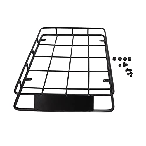 Alomejor 1/10 RC Auto -Dächer -Rack High Simulation Gepäckregal für Axiale SCX10, Einfach zu Transportieren, auf D90, Schwarze Farbe Auftragen von Alomejor