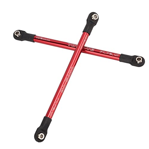 Alomejor 1/10 RC-Auto-Druckstangen Langlebiges Material für E Summit, 2pcs Rote Aluminium-Druckstangen für Fernbedienungsautos von Alomejor