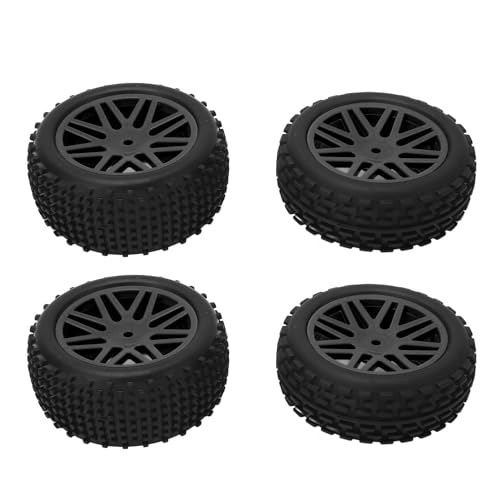 Alomejor 1/10 RC-Reifen, Renngummi-Kunststoffräder Verbessern die Leistung für 1/10 RC-Autos (Black) von Alomejor