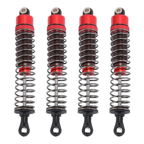 Alomejor 1/10 RC -Stoßdämpfer -Dämpfer Set mit Genauem Matching, was für RC Auto Enthusiasten, Aluminiumlegierungsmaterial für Leichtgewicht und Festigkeit eine Bessere Stabilität Schafft (Rot) von Alomejor