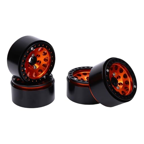Alomejor 1,9 -Zoll -RC Aluminium Leichtmetall Rad Hub Kit für 1/10 RC Crawler Auto, Stabiler Upgrade Teil für die Erweiterte Steuerung, 4PCS (ORANGE) von Alomejor